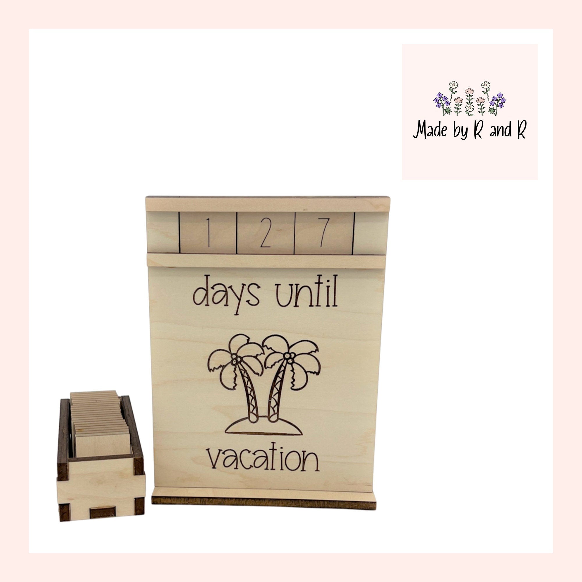 Days Until Vacation Wood Countdown