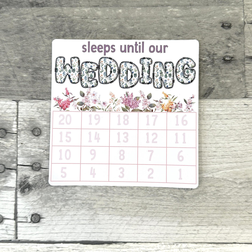 Sleeps Until Our Wedding Small Countdown Sticker