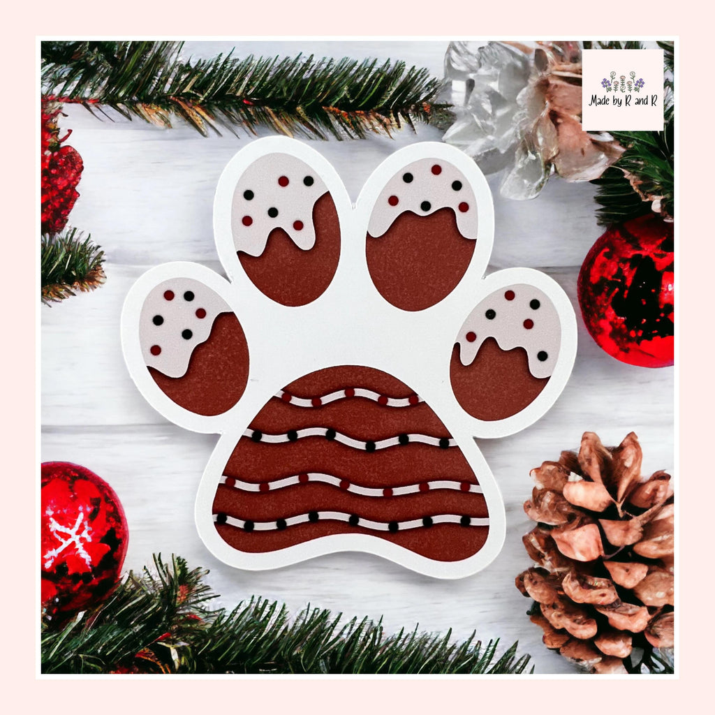 Gingerbread Paw Print Sticker