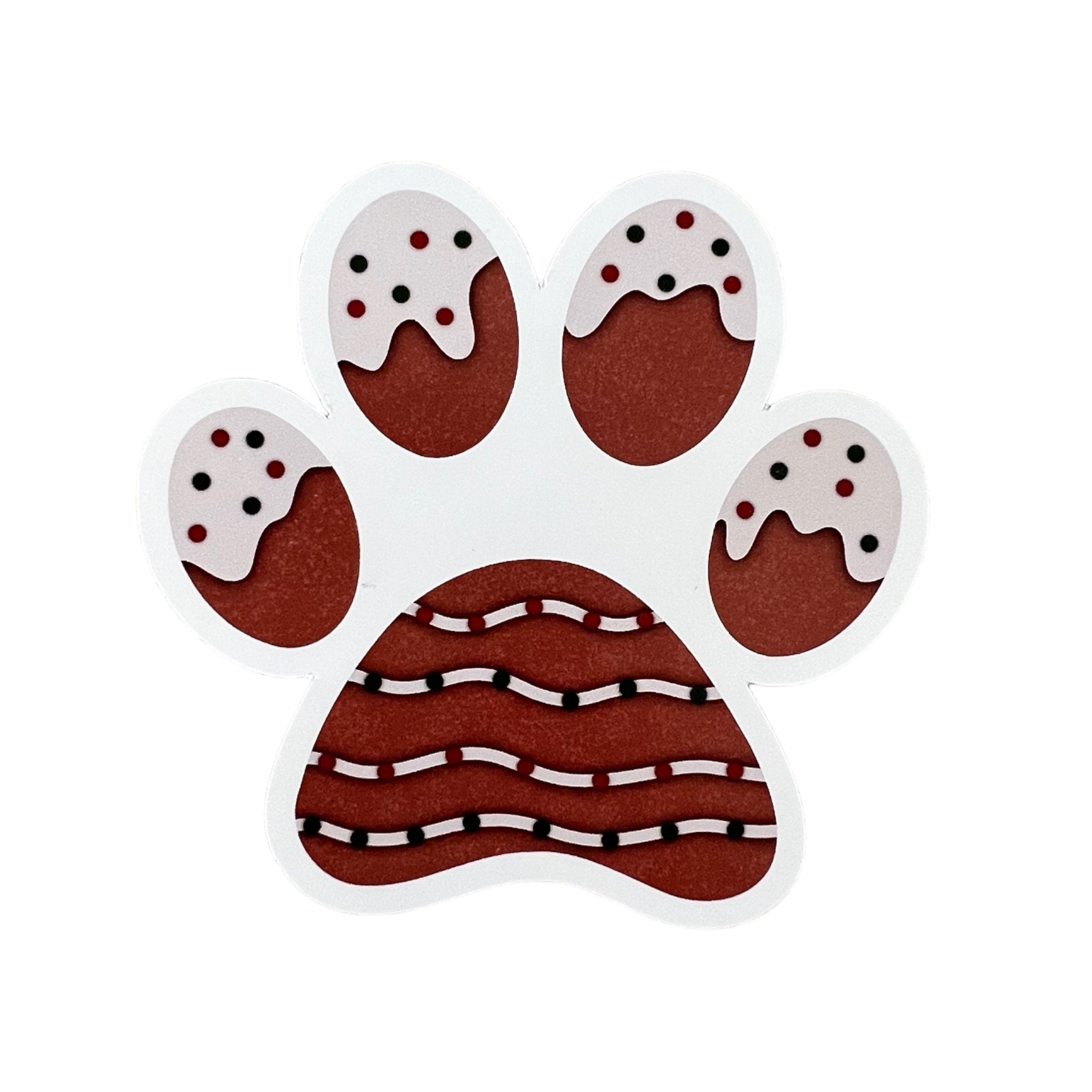 Gingerbread Paw Print Sticker