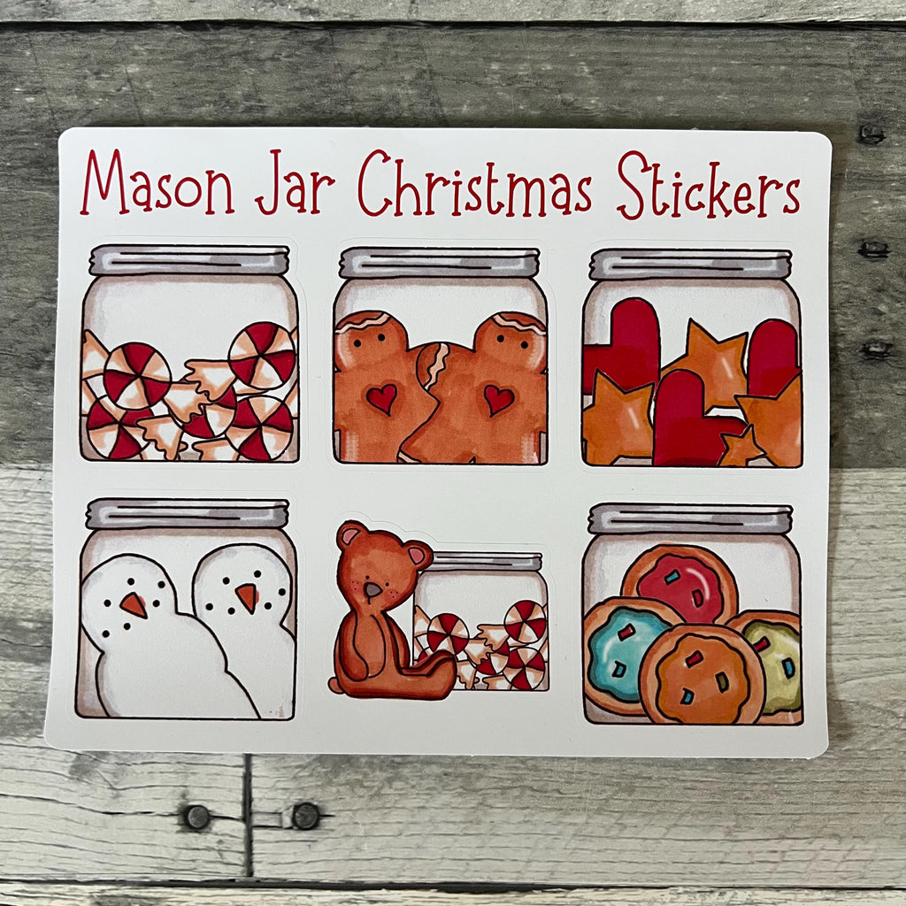 Mason Jar Christmas Stickers
