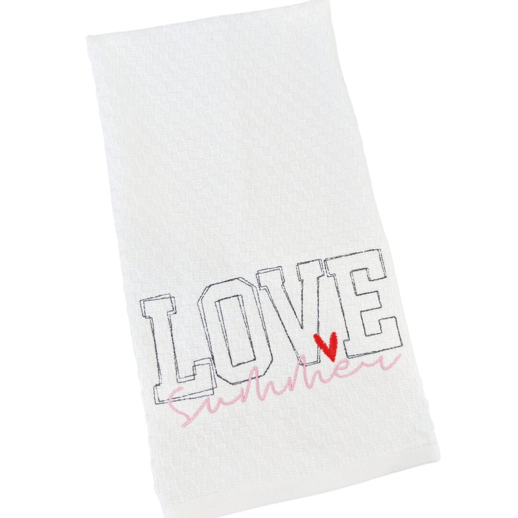 Love Summer Embroidered Kitchen Dish Towel
