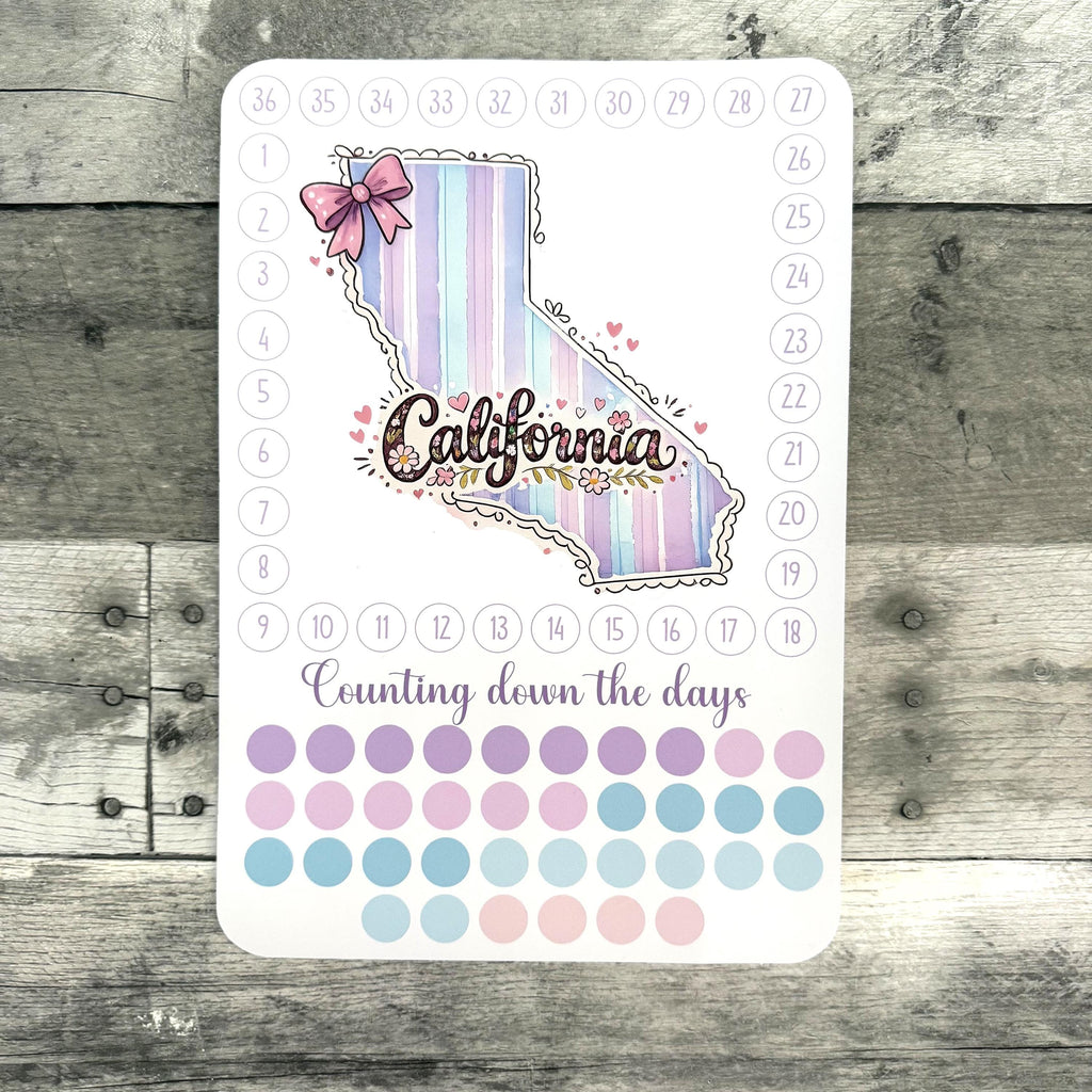 State Travel Countdown Activity Sticker (Choose One) From Made By R And R