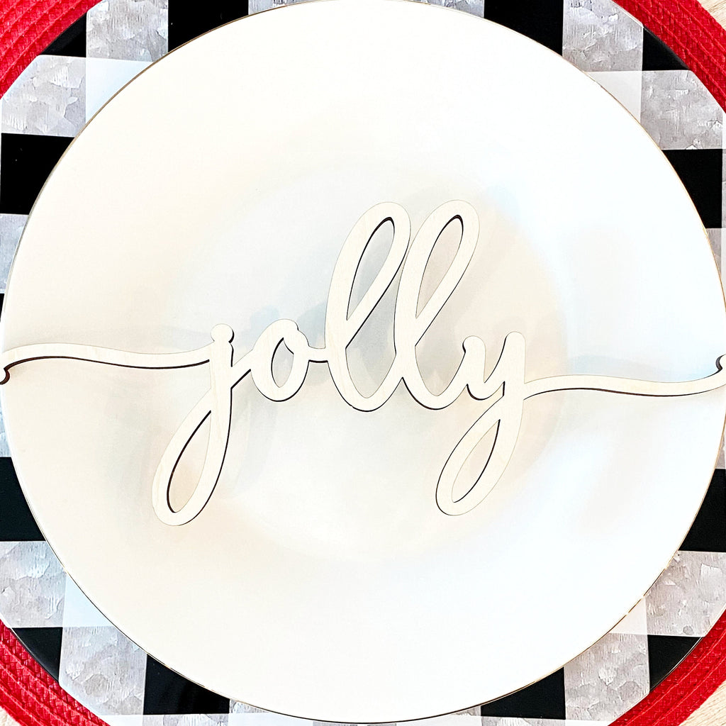 Christmas Place Setting Wood Words (Set of 4)