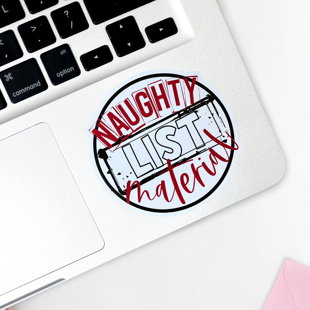 Naughty List Material Sticker