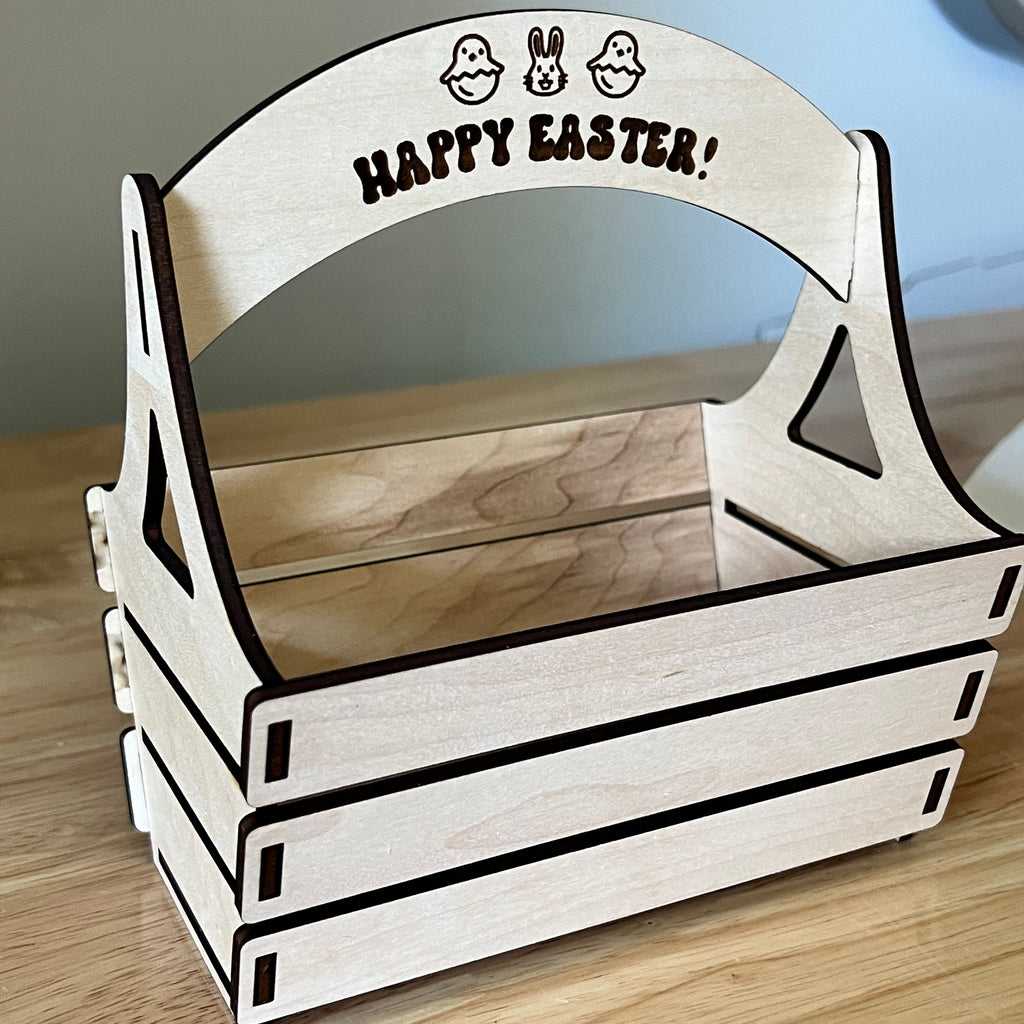 Wood Emoji Easter Basket