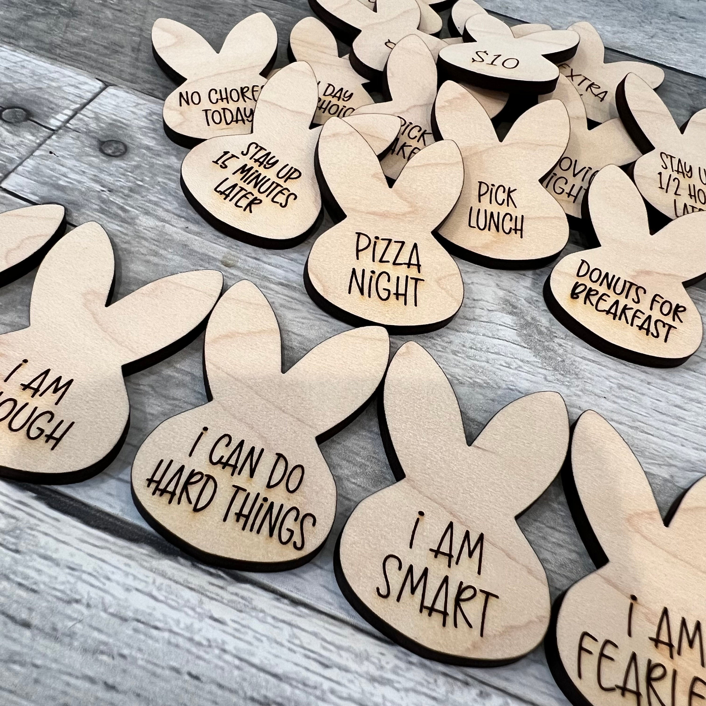 Wood Bunny Tokens For Older Children/Teens