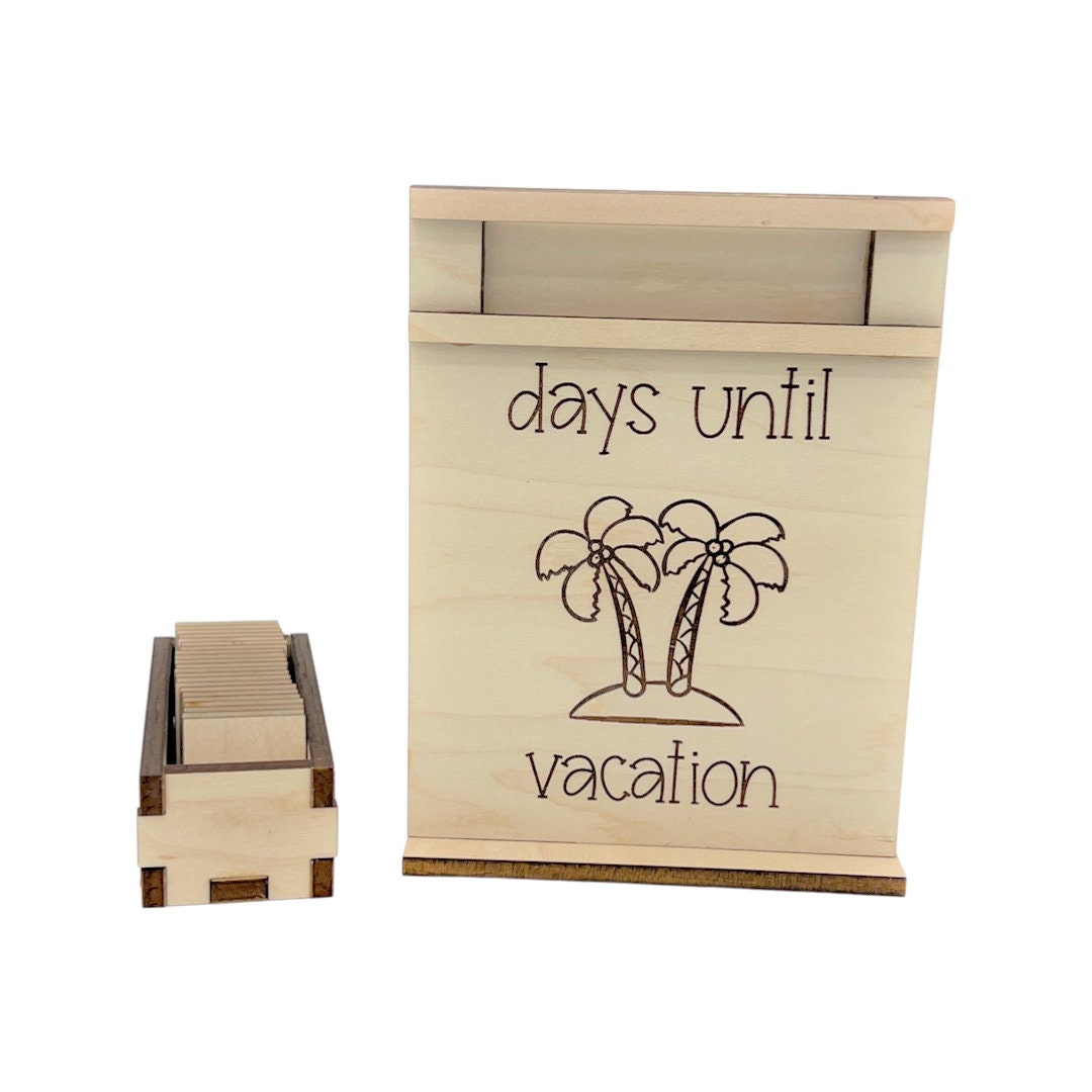 Days Until Vacation Wood Countdown