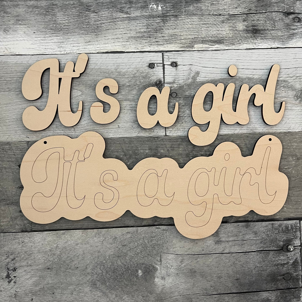 It's A Girl Wood Sign