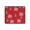 Red Cruise Ship Desk Mats and Mouse pads with White Lace Anchors and Ships, Office Decor, Cruise Gifts, Home Workspace