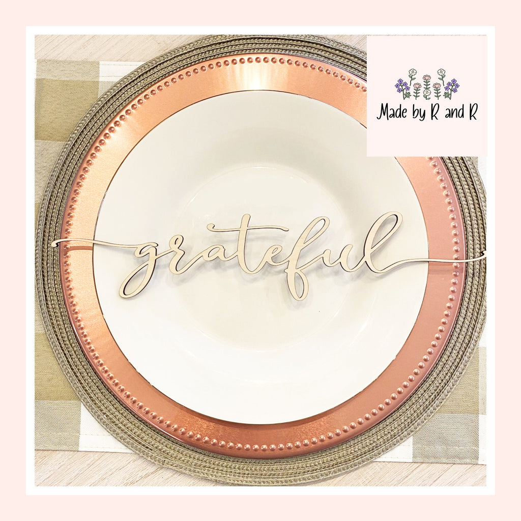 Thanksgiving Place Setting Wood Words (Set of 4)