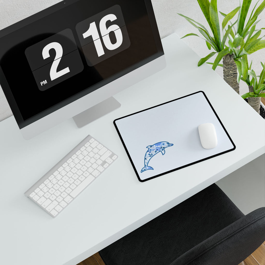 Floral Dolphin Desk Mats and Mouse pads, Office Decor, Birthday Gifts, Home Workspace