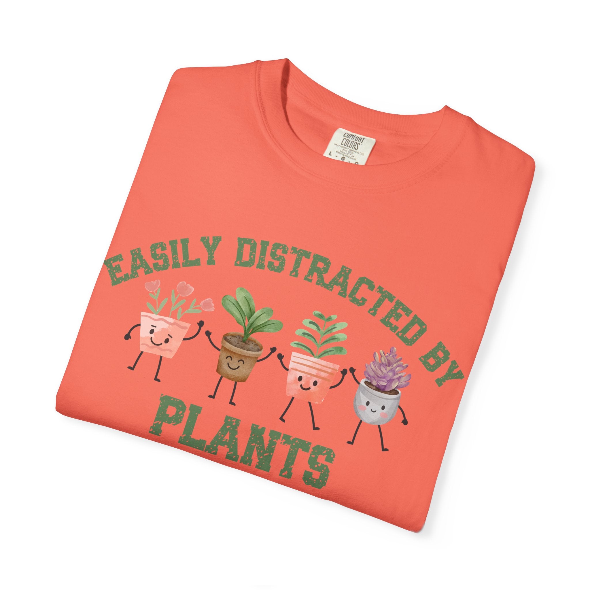 Easily Distracted By Plants Tee, Cute Plant Lover Graphic T-Shirt