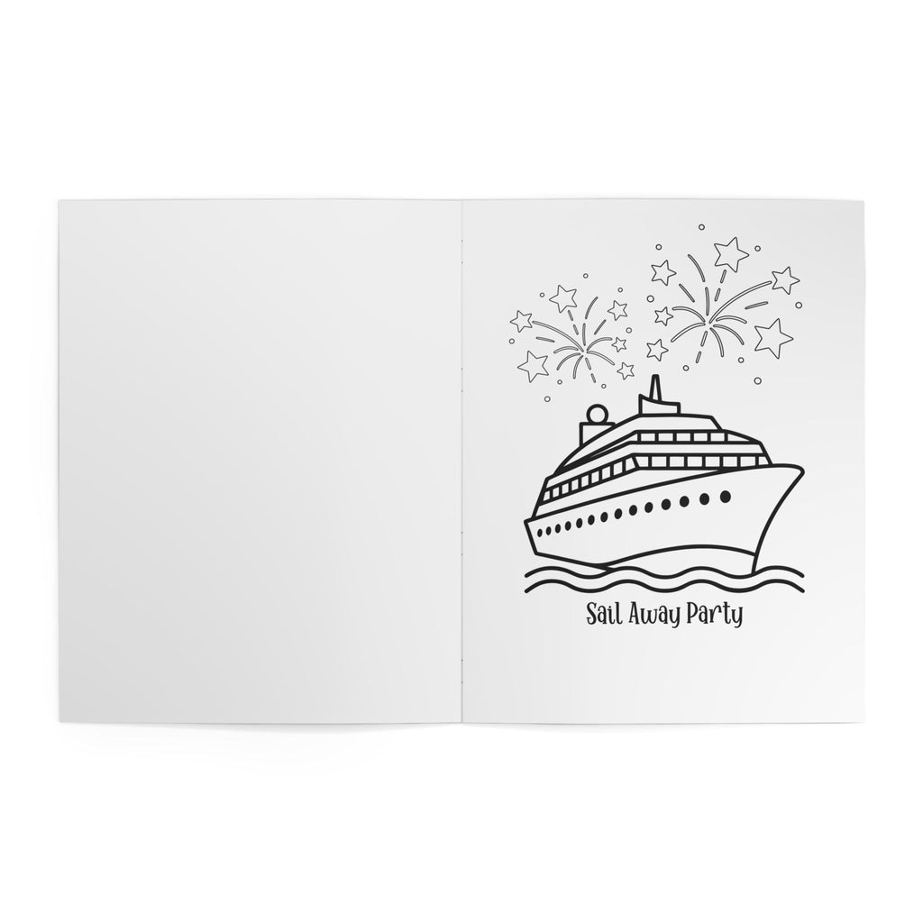 Cruise Vacation Coloring Book, "All Aboard" Sea-Themed Kids Activity Book