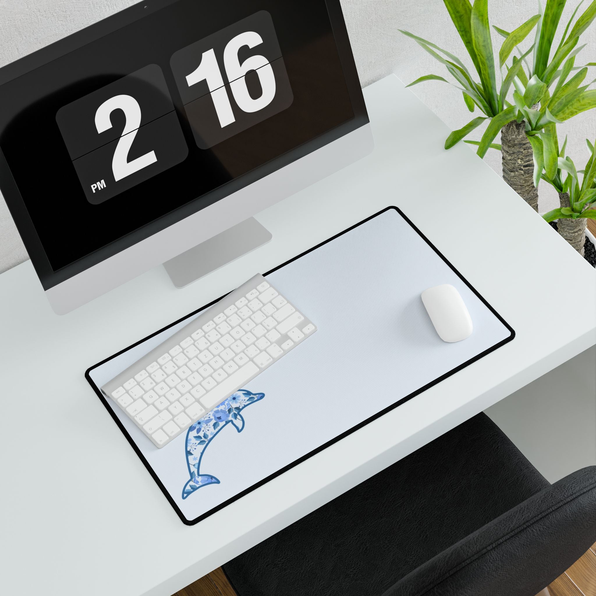 Floral Dolphin Desk Mats and Mouse pads, Office Decor, Birthday Gifts, Home Workspace