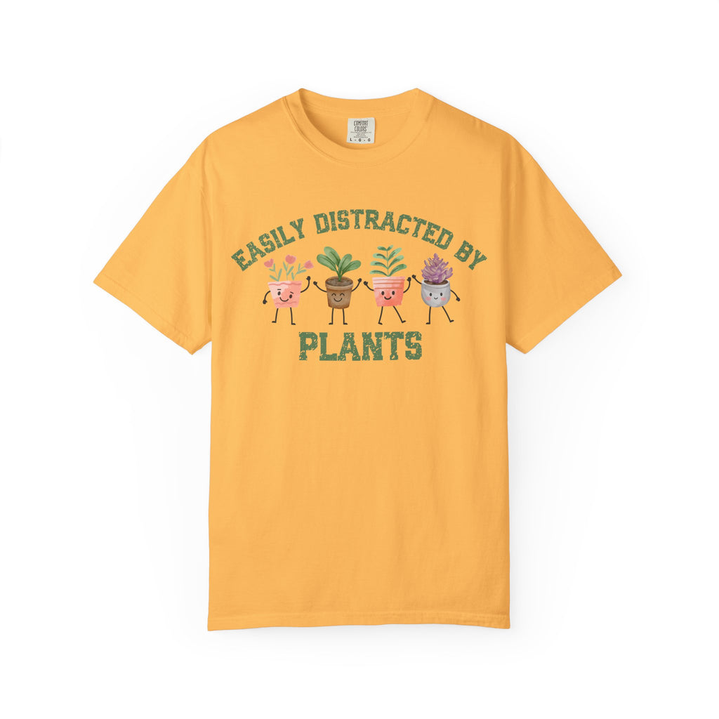 Easily Distracted By Plants Tee, Cute Plant Lover Graphic T-Shirt
