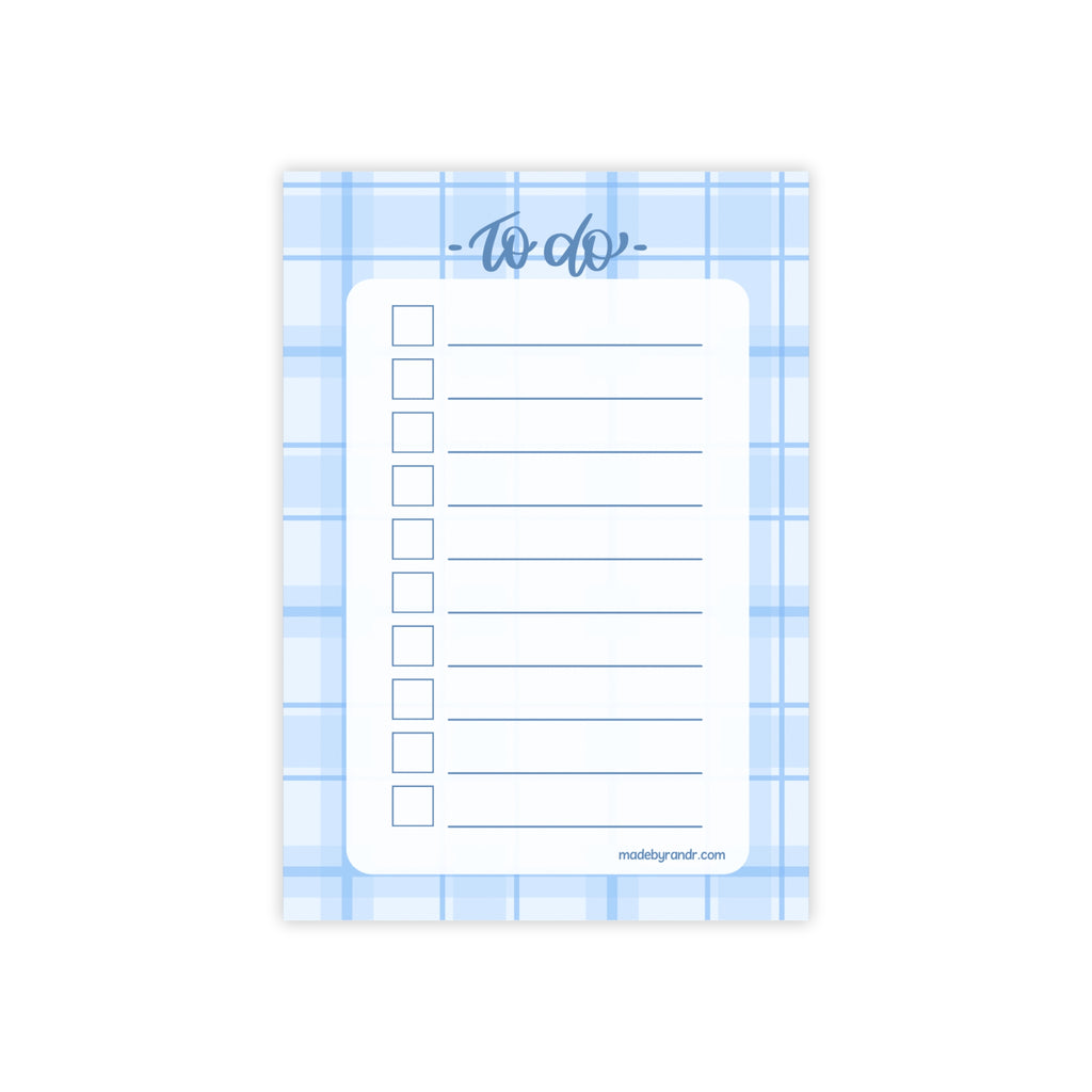 Blue Plaid To Do Checklist Sticky Notes for Planning & Lists