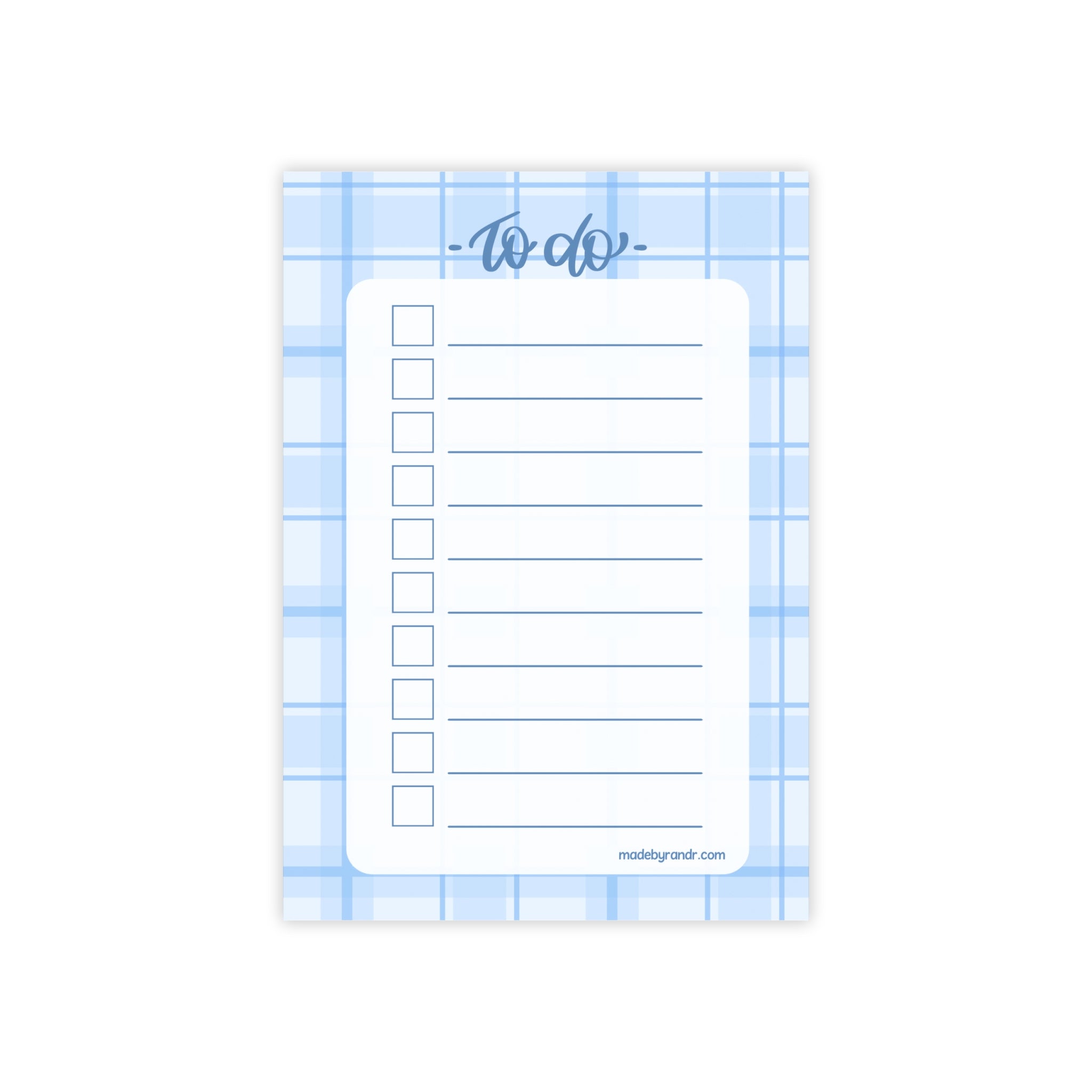 Blue Plaid To Do Checklist Sticky Notes for Planning & Lists