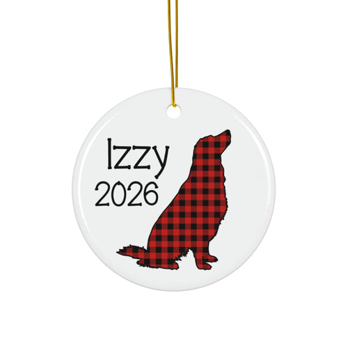 Custom Golden Retriever 2025 Ceramic Ornament, Dog Mom Gift, Custom Holiday Decor, Keepsake Decoration