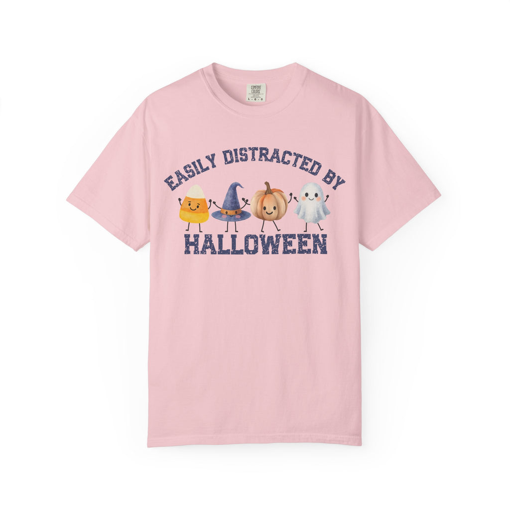 Halloween T-Shirt, Easily Distracted by Halloween, Cute Candy & Costume Graphic