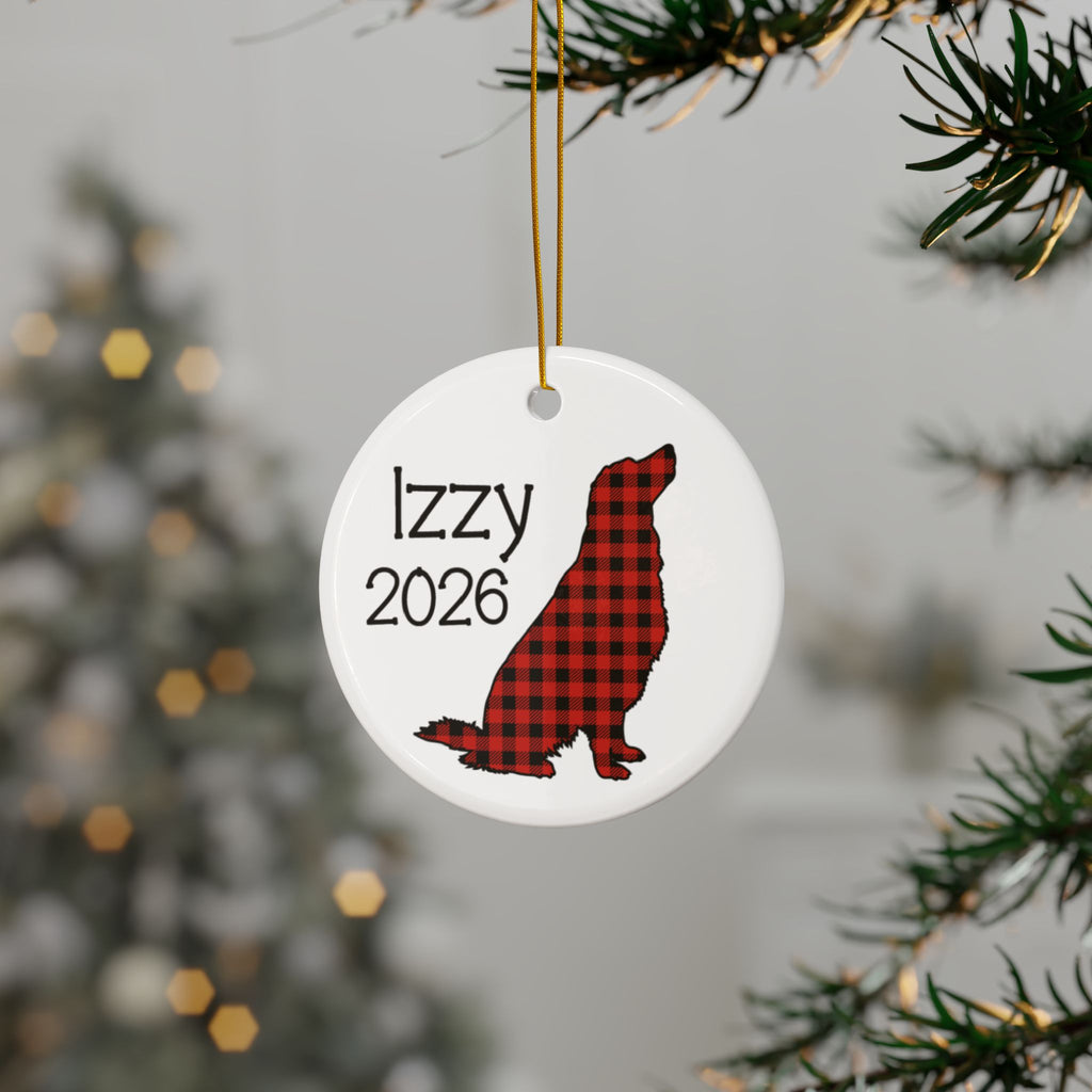Custom Golden Retriever 2025 Ceramic Ornament, Dog Mom Gift, Custom Holiday Decor, Keepsake Decoration