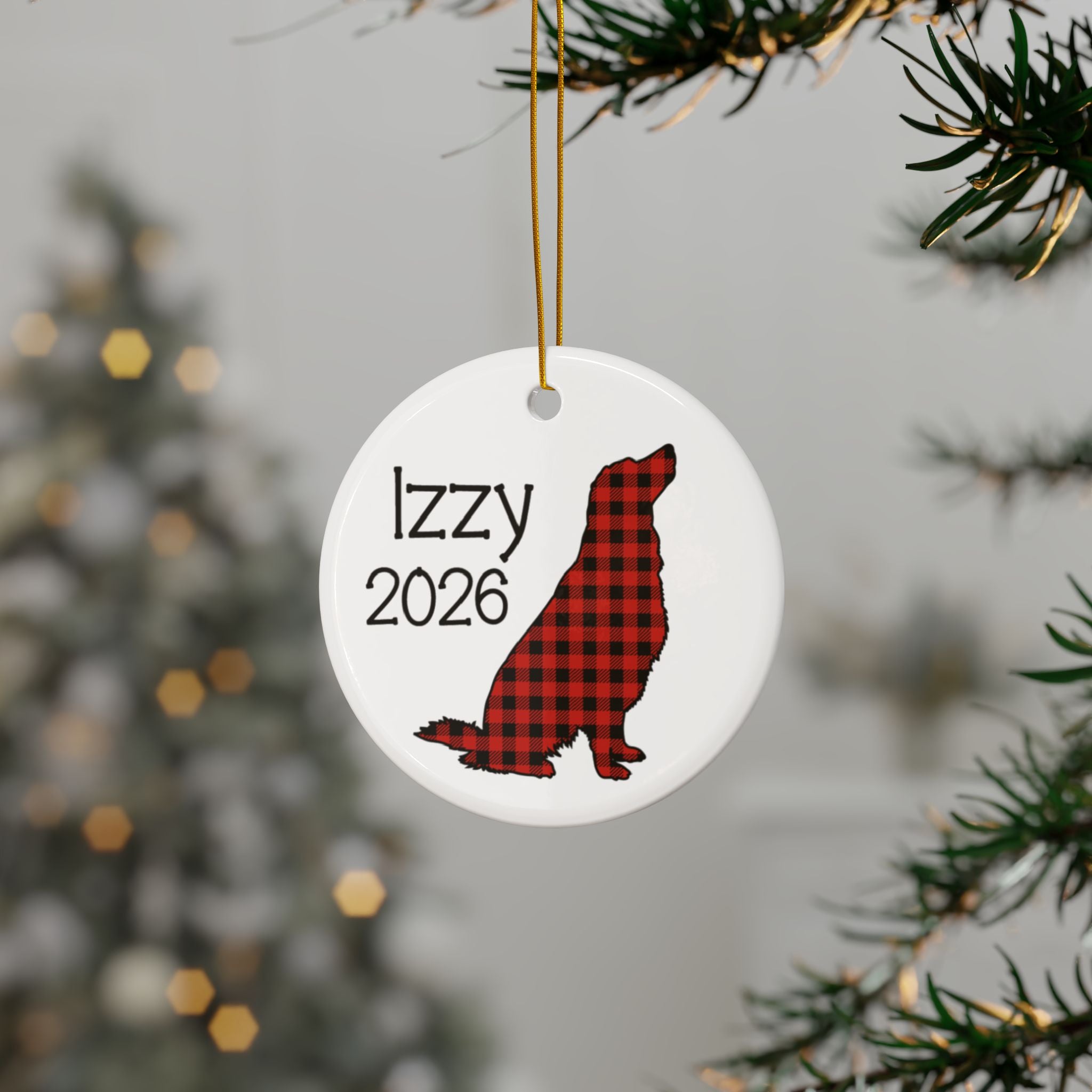 Custom Golden Retriever 2025 Ceramic Ornament, Dog Mom Gift, Custom Holiday Decor, Keepsake Decoration