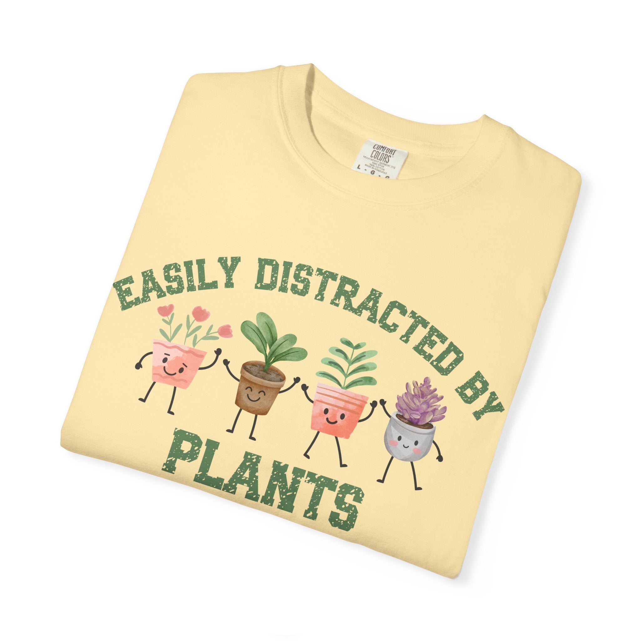 Easily Distracted By Plants Tee, Cute Plant Lover Graphic T-Shirt
