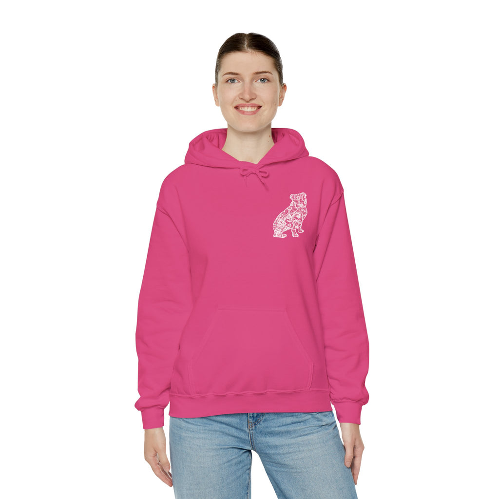 Lace Bulldog Unisex Hooded Sweatshirt - Gift for Dog Lovers, Relaxed Style