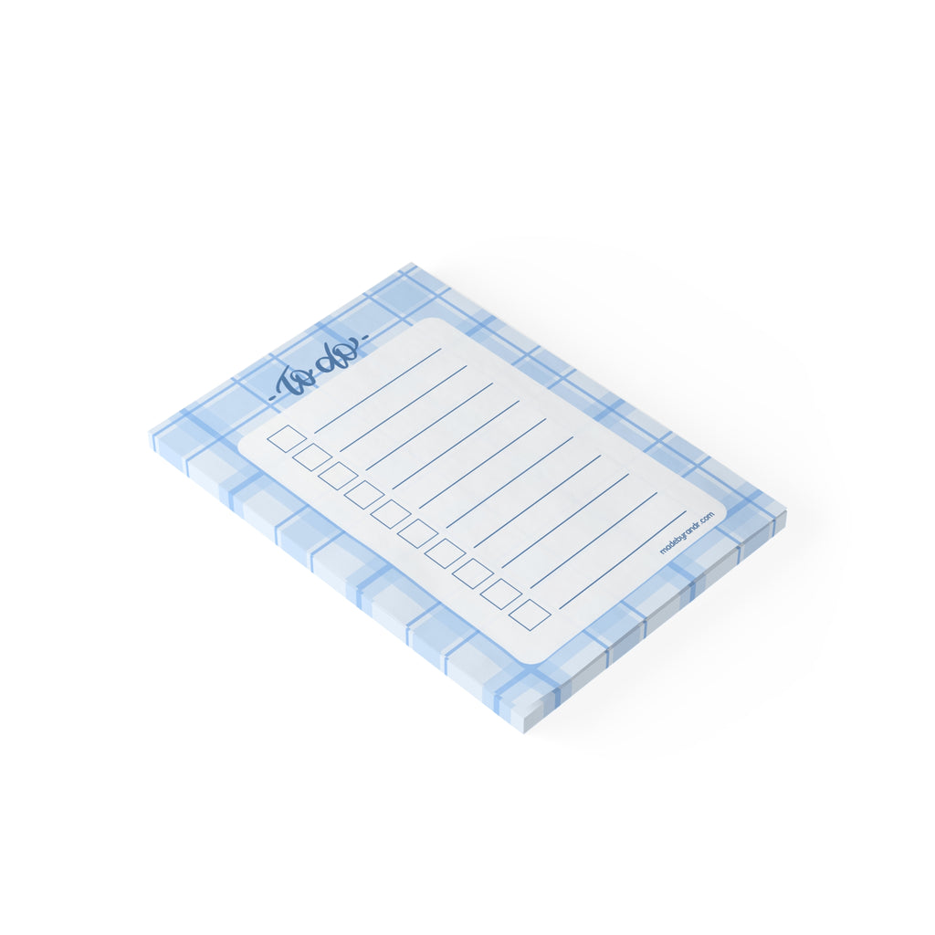 Blue Plaid To Do Checklist Sticky Notes for Planning & Lists