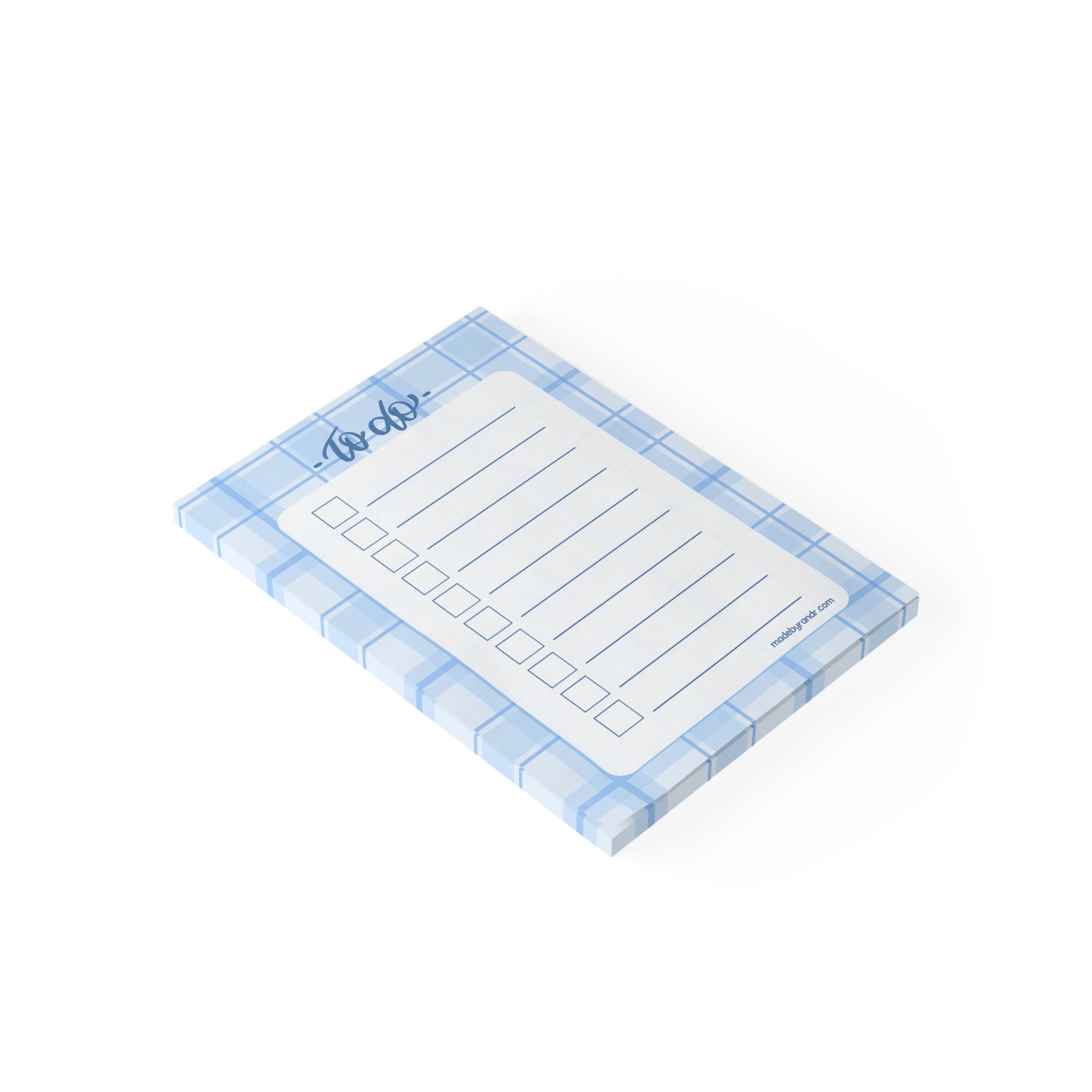 Blue Plaid To Do Checklist Sticky Notes for Planning & Lists