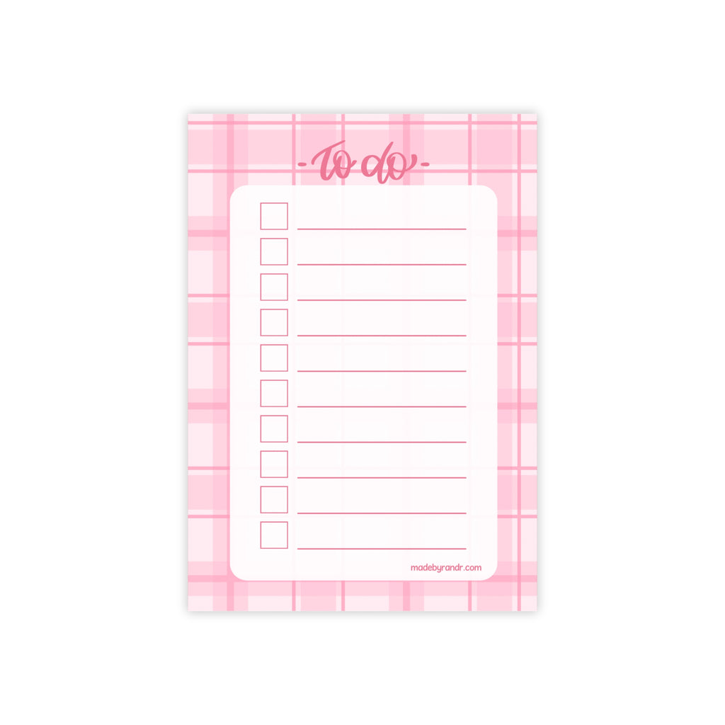 Pink Plaid To Do Checklist Sticky Notes for Planning & Lists