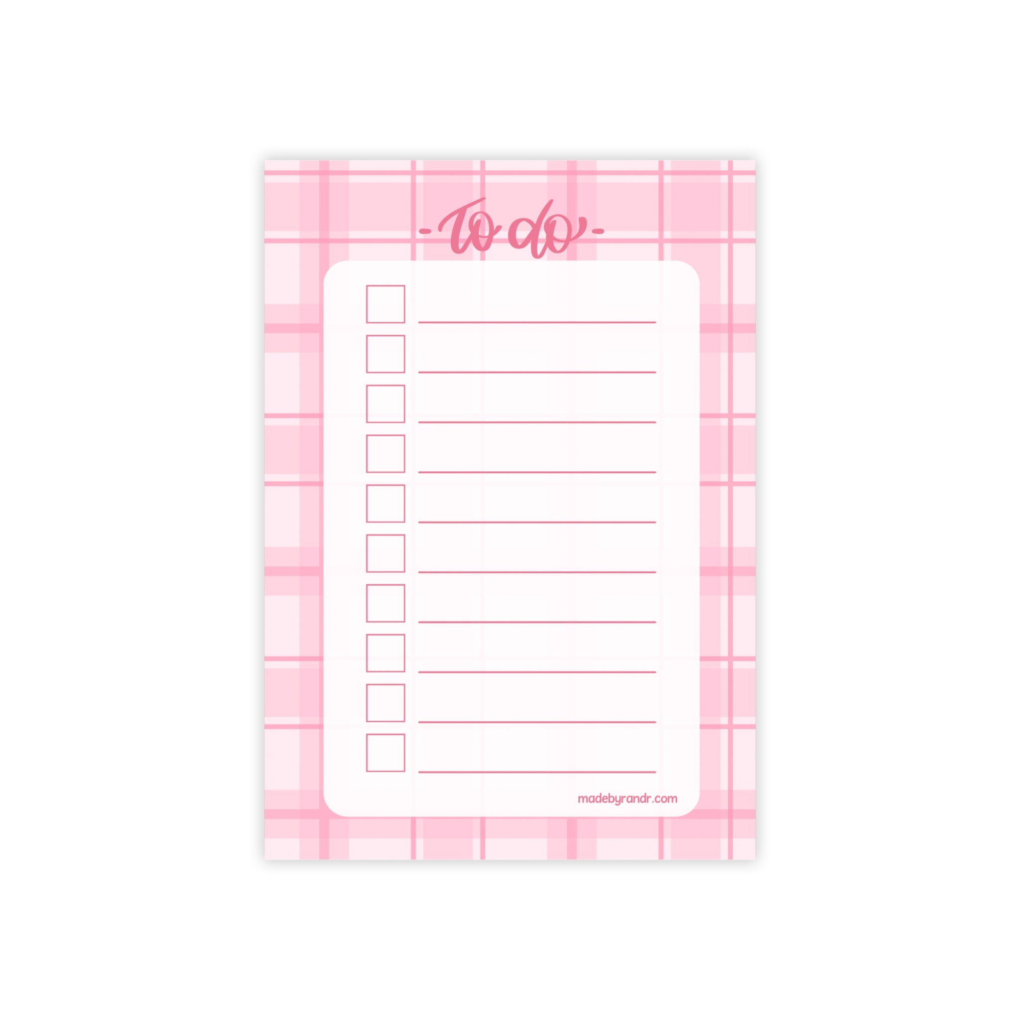 Pink Plaid To Do Checklist Sticky Notes for Planning & Lists