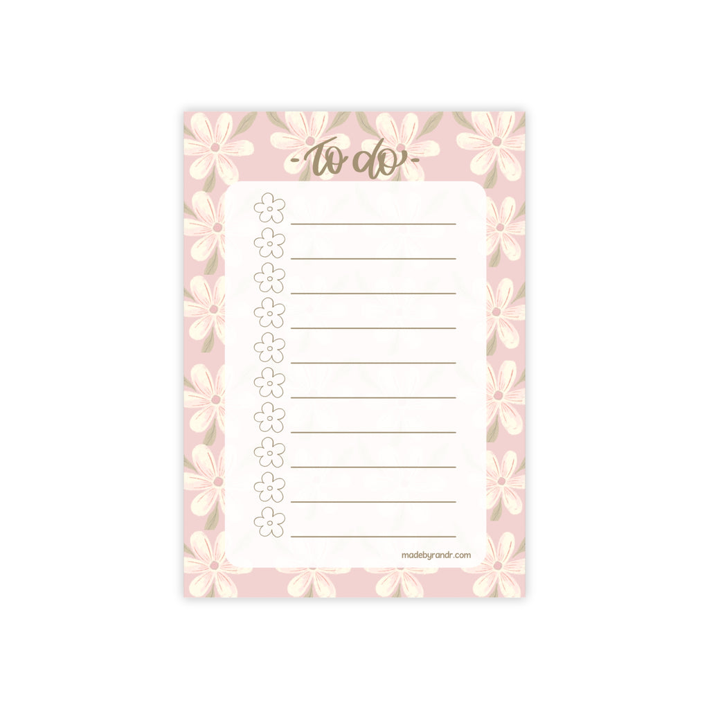 Pink Floral To Do Checklist Sticky Notes for Planning & Lists
