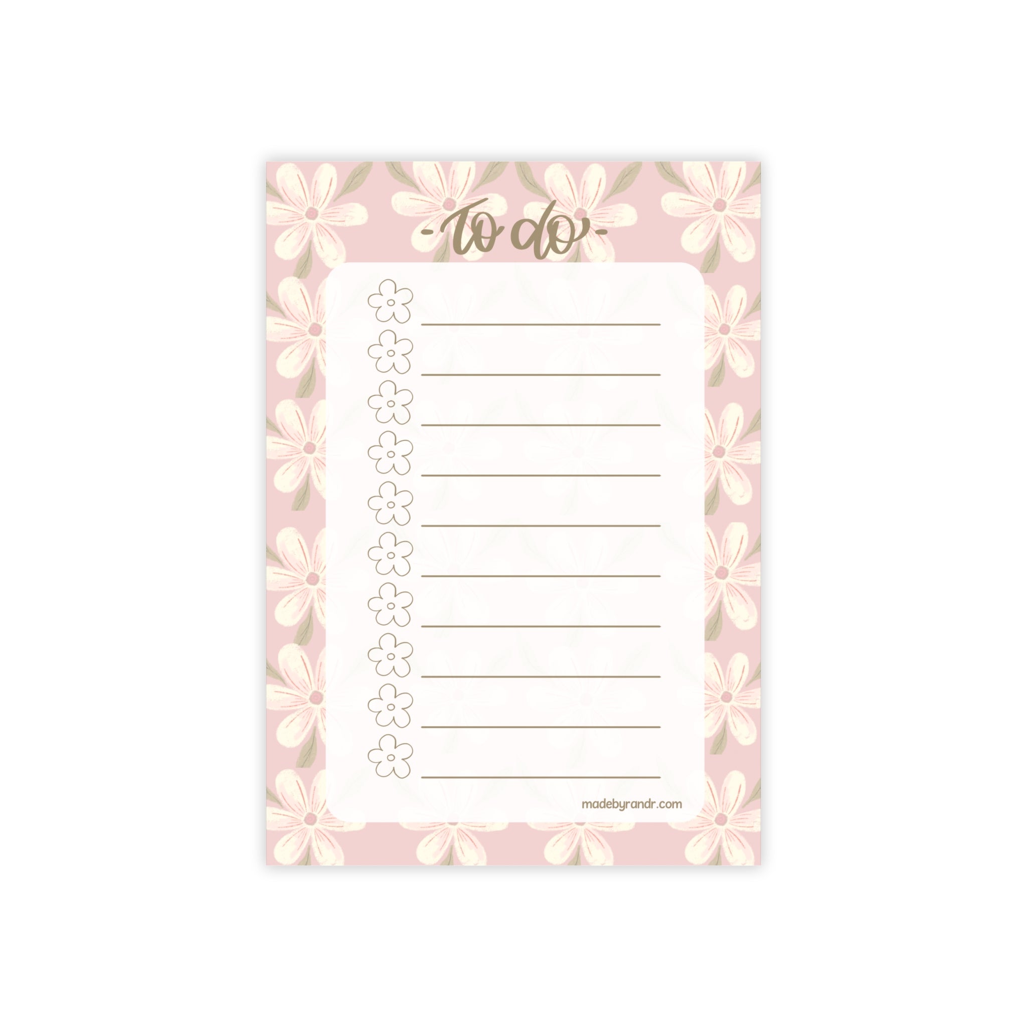Pink Floral To Do Checklist Sticky Notes for Planning & Lists