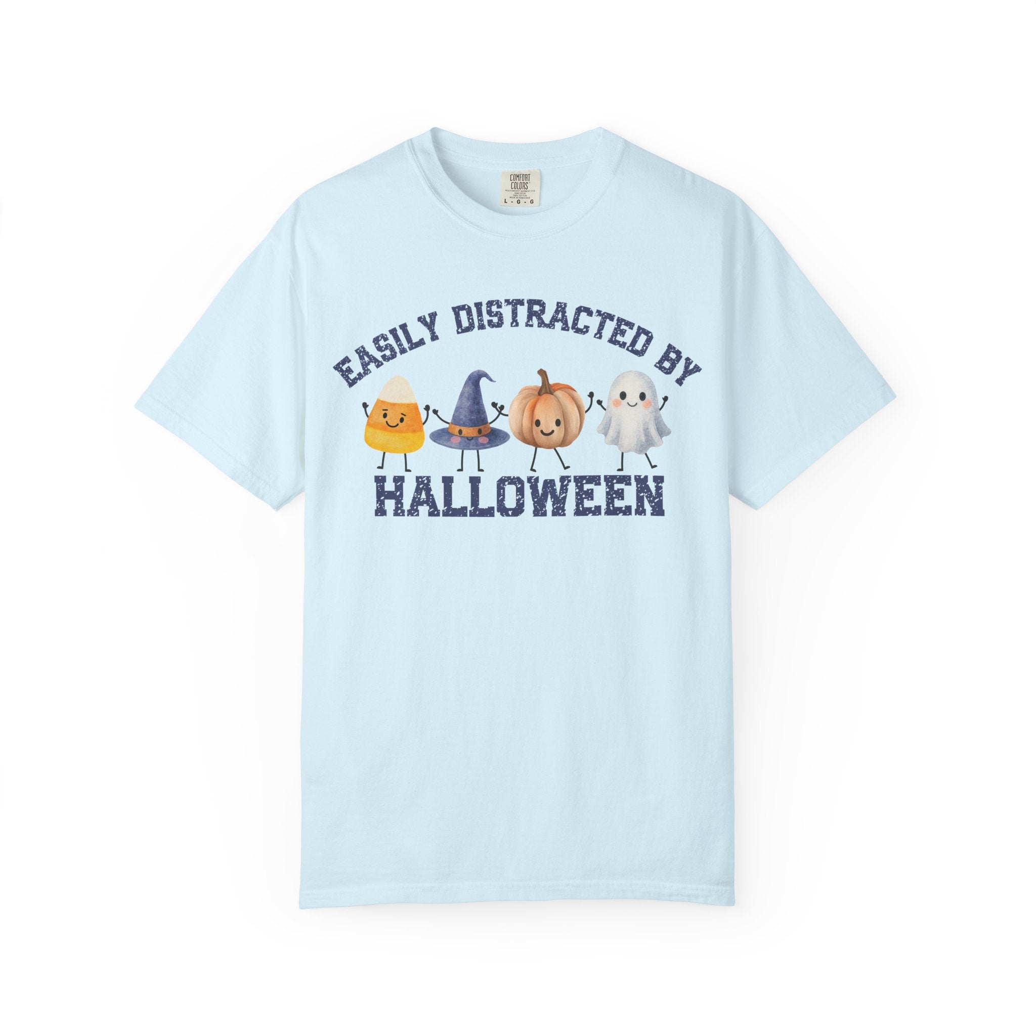 Halloween T-Shirt, Easily Distracted by Halloween, Cute Candy & Costume Graphic
