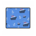 Blue Cruise Ship Desk Mats and Mouse pads with Lace Anchors and Ships, Office Decor, Cruise Gifts, Home Workspace