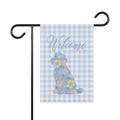 Blue Gingham Labradoodle Welcome Garden Banner, Floral Pet Décor, Outdoor Sign, Housewarming Gift