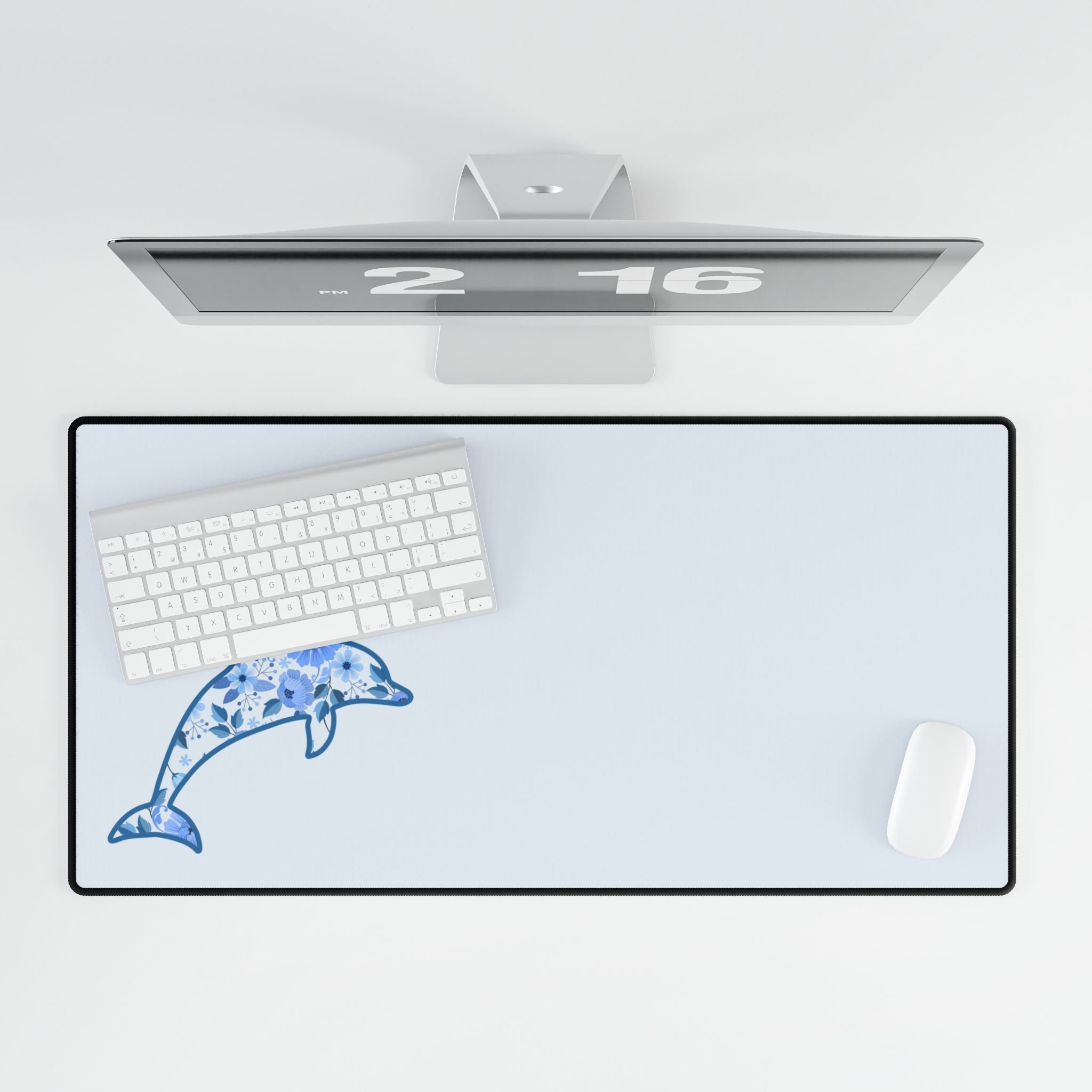 Floral Dolphin Desk Mats and Mouse pads, Office Decor, Birthday Gifts, Home Workspace