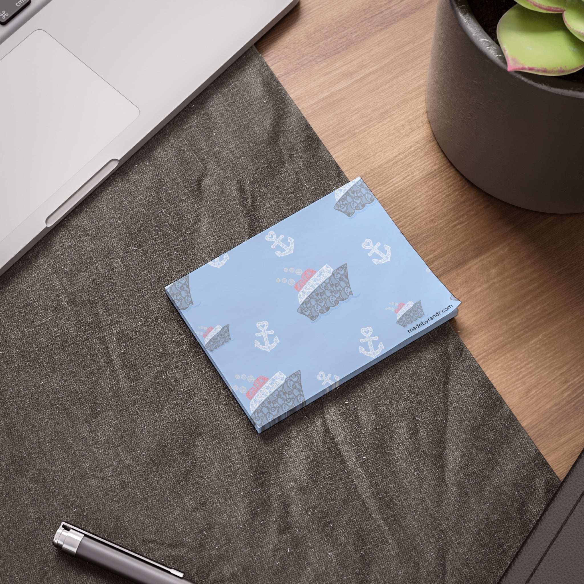 Blue Nautical Post-It Note Pads, Cruise Themed Sticky Notes, Cruise Ship Memo Pads, Perfect for Cruise Gifts