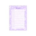 Purple Paw Print To Do Checklist Sticky Notes for Planning & Lists