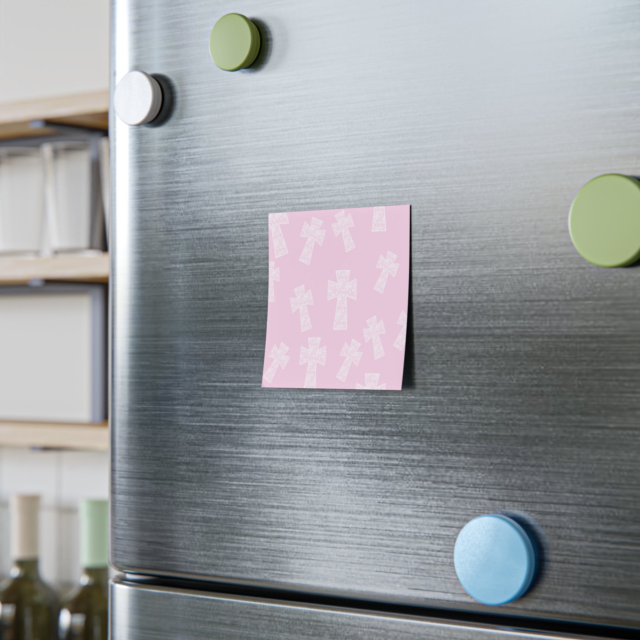 Pink Cross Post-It Note Pads, Religious Themed Sticky Notes, Cross Memo Pads, Religious Gift