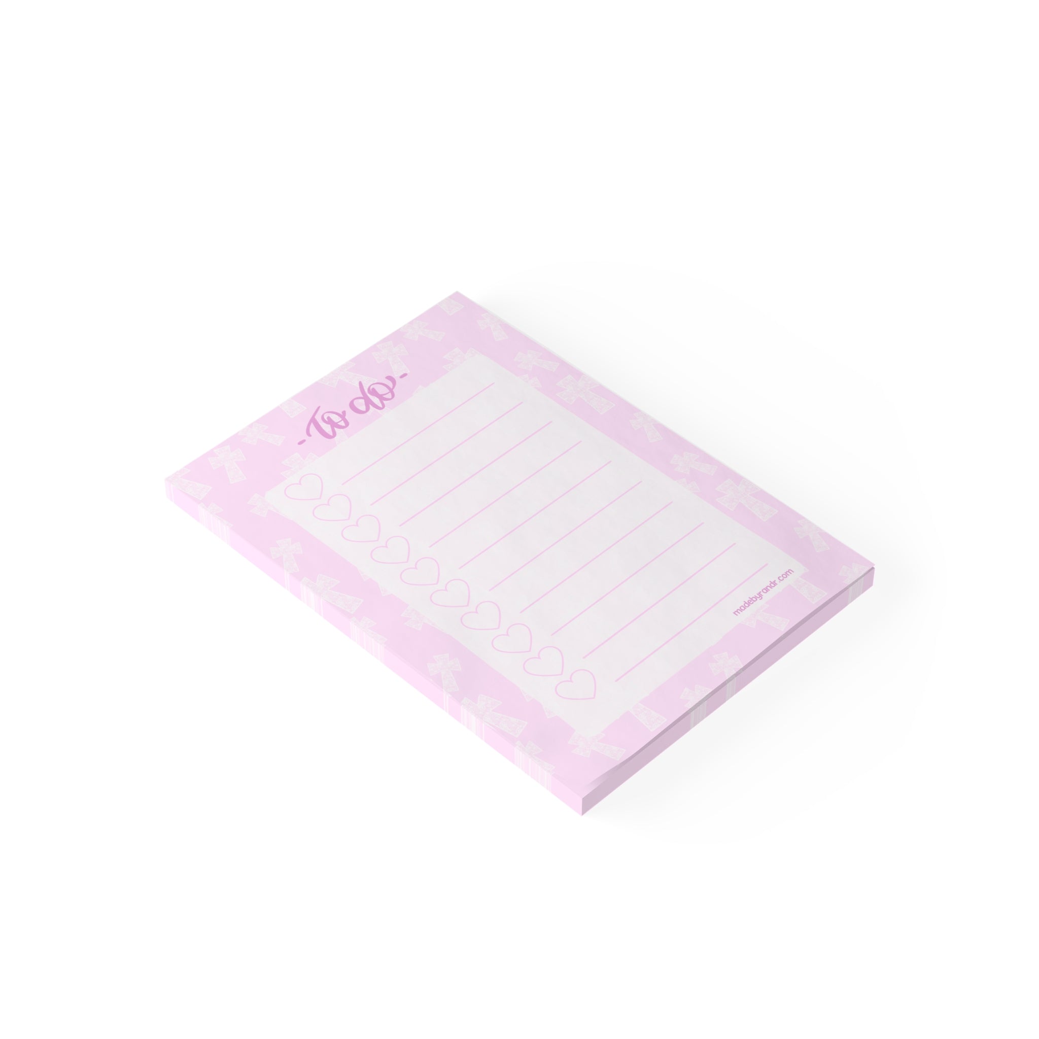 Pink Cross To Do Checklist Sticky Notes for Planning & Lists