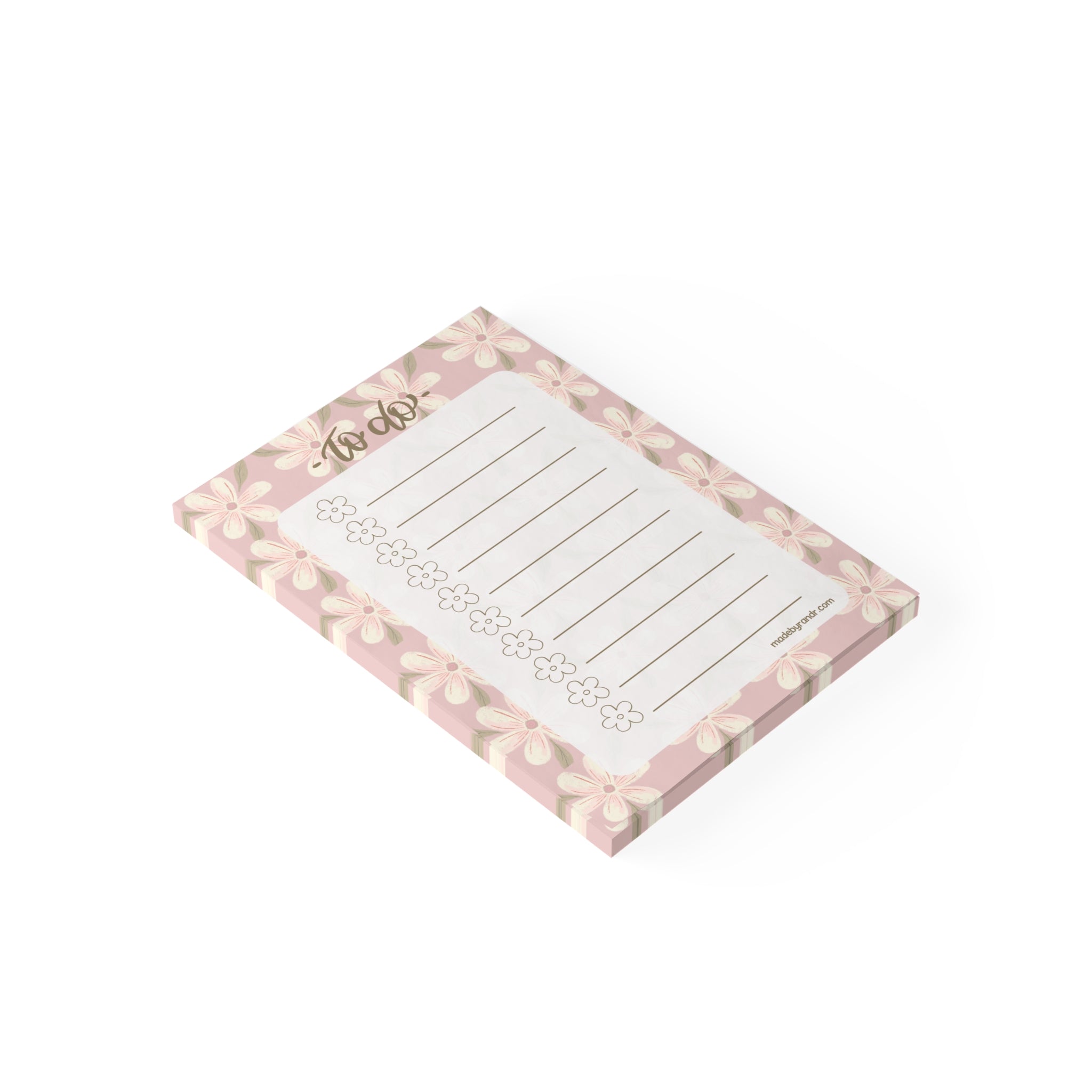 Pink Floral To Do Checklist Sticky Notes for Planning & Lists
