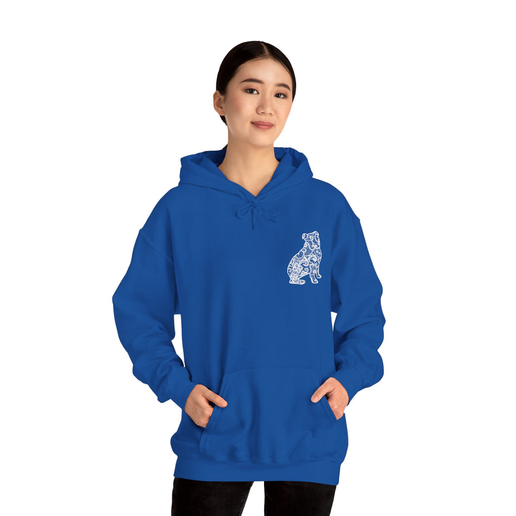 Lace Bulldog Unisex Hooded Sweatshirt - Gift for Dog Lovers, Relaxed Style