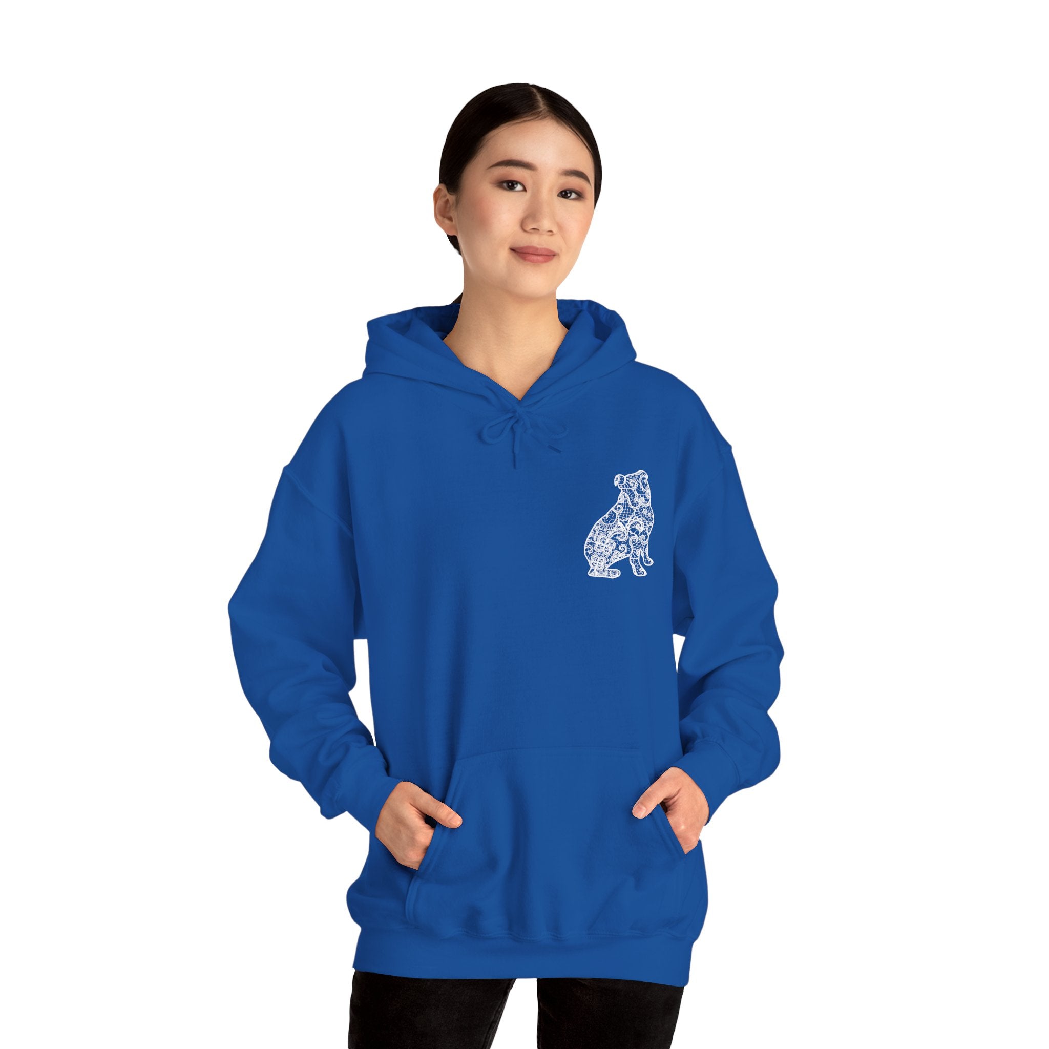 Lace Bulldog Unisex Hooded Sweatshirt - Gift for Dog Lovers, Relaxed Style