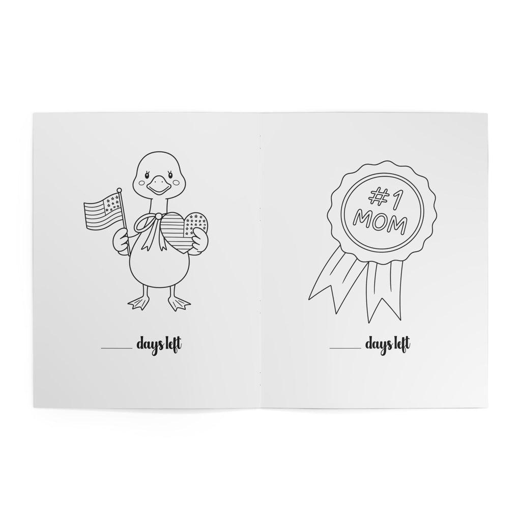 Coloring Book — "Counting and coloring the days until Mommy comes home" Patriotic Kids Activity