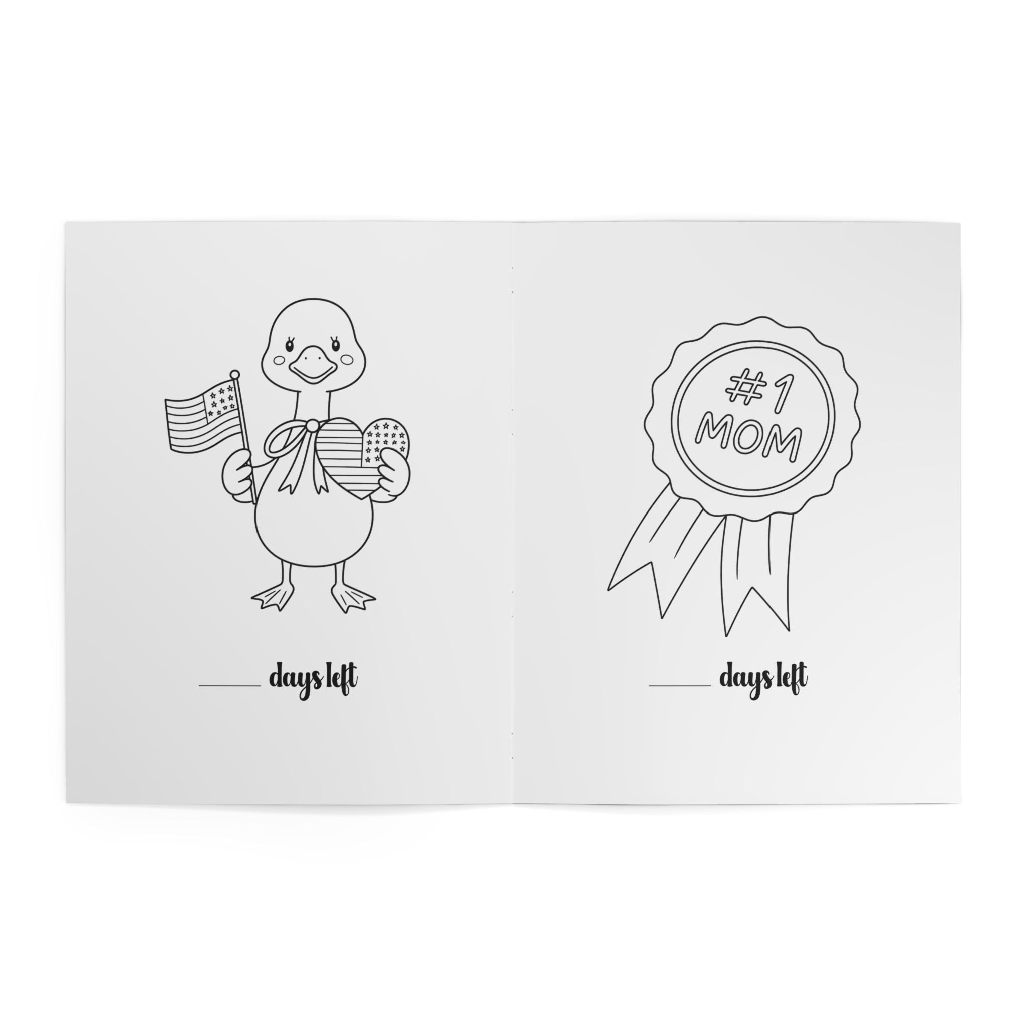 Coloring Book — "Counting and coloring the days until Mommy comes home" Patriotic Kids Activity