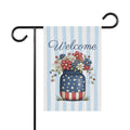 Patriotic Welcome Garden Banner, Floral Décor, Outdoor Flag, Housewarming Gift