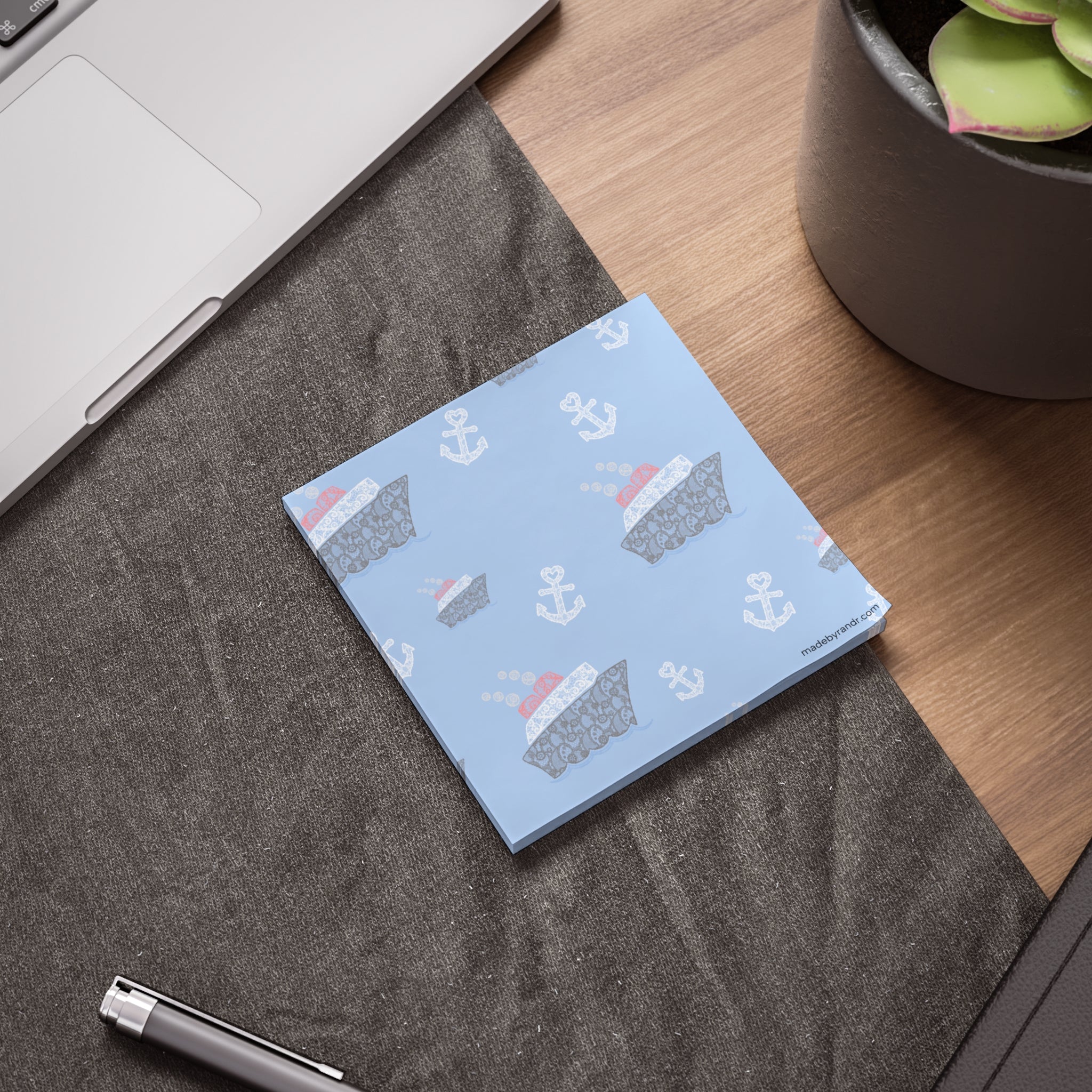 Blue Nautical Post-It Note Pads, Cruise Themed Sticky Notes, Cruise Ship Memo Pads, Perfect for Cruise Gifts