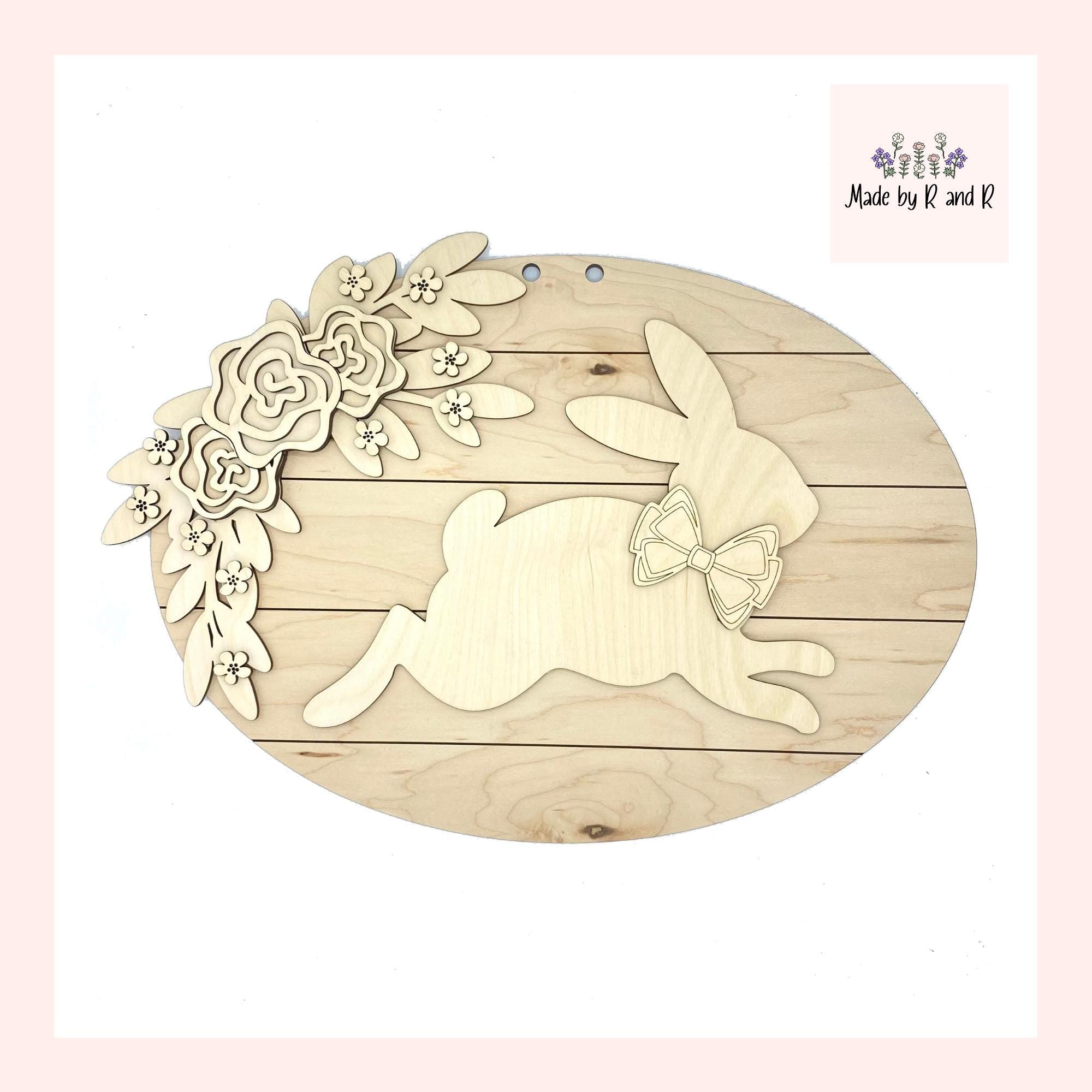 Rabbit Shiplap Sign Unpainted Wood Cut Outs
